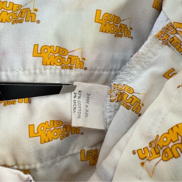 Loudmouth Golf Pants Mens 34 X 32 Dixie Argyle Pattern Red White Blue Tan - Picture 5 of 10